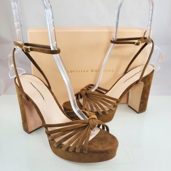 NWT$450 Loeffler Randall Rivka 120mm Suede Knot Platform Sandal Heels Sz 9.5 - Picture 6 of 16